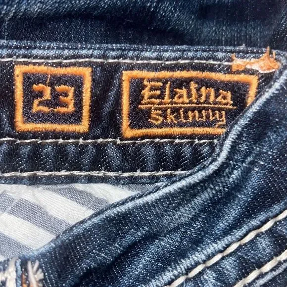 Rock Revival Blue Skinny Jeans with Stitch Detail - Picture 8 of 9